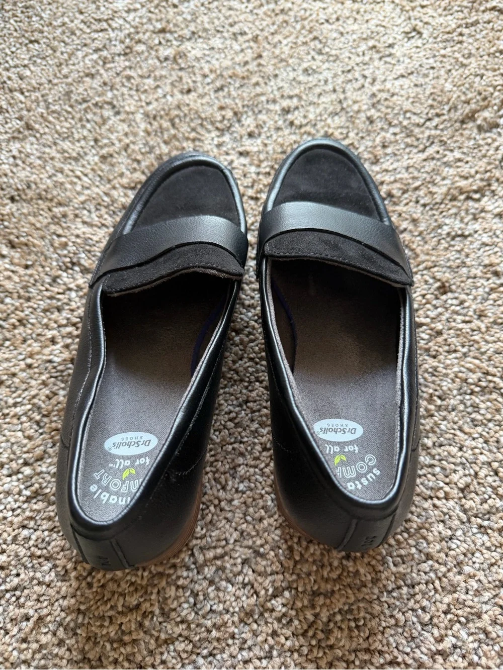 DR SCHOLLS Black Faux Suede Loafer